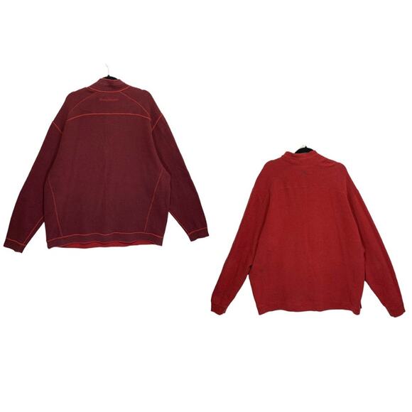 Tommy Bahama Reversible 1/4 Pullover Sweater Men's Size XXL Red Logo Casual - Picture 2 of 4